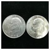 (2) 1972 Type 3 Ike Dollar BU Seller Graded