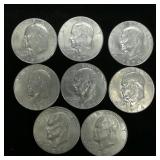 (8) 1974 D Ike Dollars