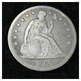 1860 O Seated Dollar $1 F CoinSnap