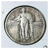 1929 Standing Quarter 25c