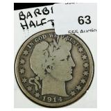 1914 S Barber Half Dollar 50c