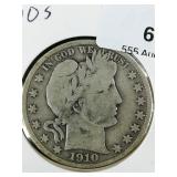 1910 S Barber 50c Half Dollar