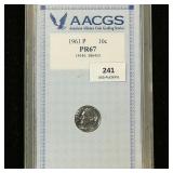 1961 P Roosevelt Dime 10c PR67 AACGS