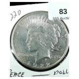 1922 D Silver Peace Dollar $1