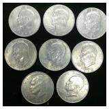 (8) 1972 P Type 1 Ike Dollars