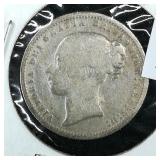 1872 Great Britain Shilling .925 Silver