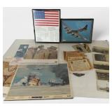 War Related Ephemera, Photos, 48 Star Flag, & More
