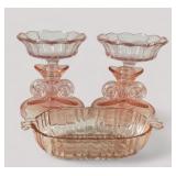 (5) Pink Depression Glass