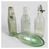 (4) Glassware Including Torpedo Bottle