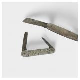 (2) Metal Handle Pocket Knives