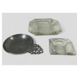 (3) VP Fair Ash Trays & Metal Bowl
