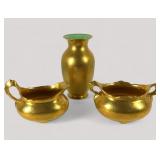 (3) Gilded Porcelain Pcs Pickard & Le Roy Chicago