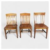 (3) Wooden Chairs
