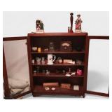 Glass Door Book Shelf & Contents