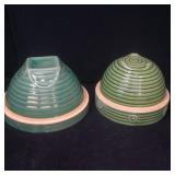 Green Ribbed Early McCoy Pottery Mixing Bowl & ...