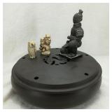 Oriental Bowl, Figure & Owls