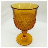 Amber Indiana Glass Stemmed Goblet