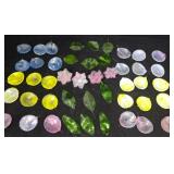 (48) Glass Flower Shells Most with Wire Inserts