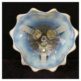 Triangle Opalescent Footed Bon Bon Dish