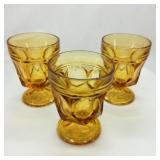 (3) Anchor Hocking Amber Goblets