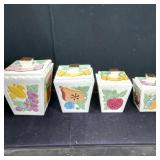 Graduated Canister Set with Array of Decorations