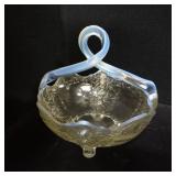 Opalescent & Clear Twist Handle Candy Basket