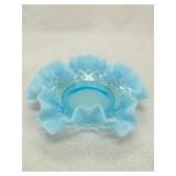Blue Hobnail Ruffle Top Candy Dish
