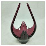 Altaglass Purple Art Glass Vase Open Side