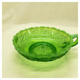 Jefferson Glass Green Opalescent Sea Spray Dish