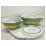 (3) Pyrex Crazy Daisy Cinderella Bowls & Small...