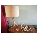 Antler Lamp & (4) Deer Antlers