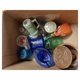 Box of Glass Decor, Toothpick Holders, etc