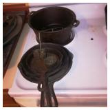 Various Cast Iron Skillets, Cup Cake Makers, etc