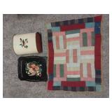 Lap Quilt, Decorative Trash Bin, Serving Tray