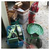 Garden Scooter, & Gardening Items