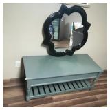 Gray Coffee Table & Mirror