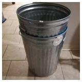 2 Metal Trash Cans