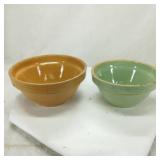 Ribbed Stoneware Bowls Mapleleaf Stamp on Bottom