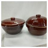 Two Lidded Stoneware Bowls