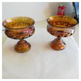 Indiana Marigold Carnival Glass Dish