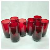 (8) Cranberry Drinking Glasses