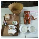 Wood Bear, Metal Basket & Davenport China