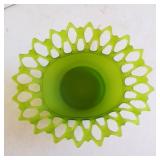 Green Frosted Glass Unmarked Westmoreland Dish
