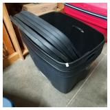 (6) Black Totes with Lids