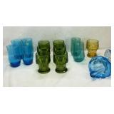Green & Blue Art Glass & Glasses