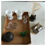 Milk Glass, Lamp, Murano Glass Dish