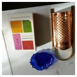 Blue Glass Dish, Singer Monogrammer Machine