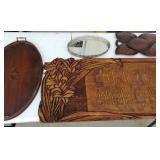 German Hand Carved Sign, Wooden Trays, ...