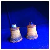 (2) Amber Hobnail Sconces