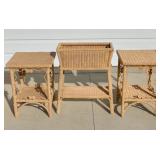 Wicker Tables (2) & Plant Stand